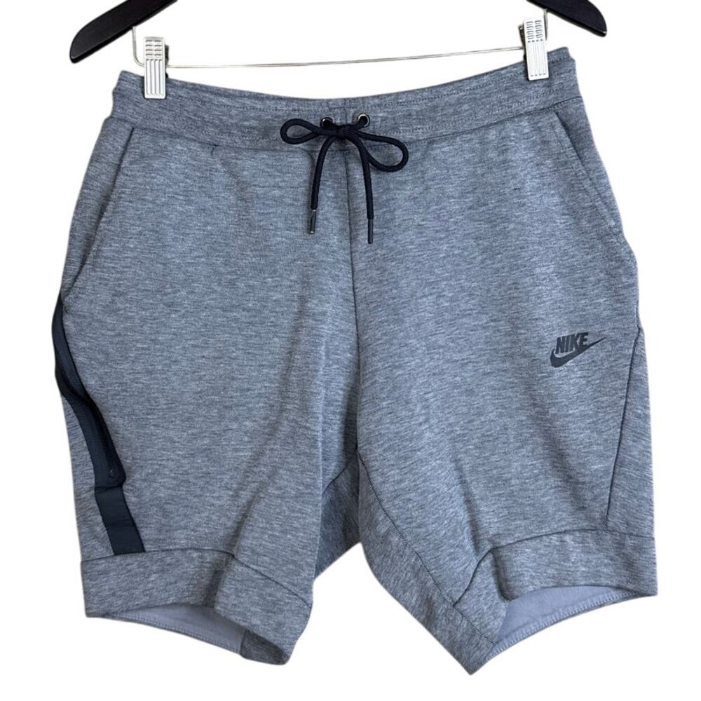 Nike Tech Fleece Athletic Shorts Carbon Heather Cool Grey Black SZ Small